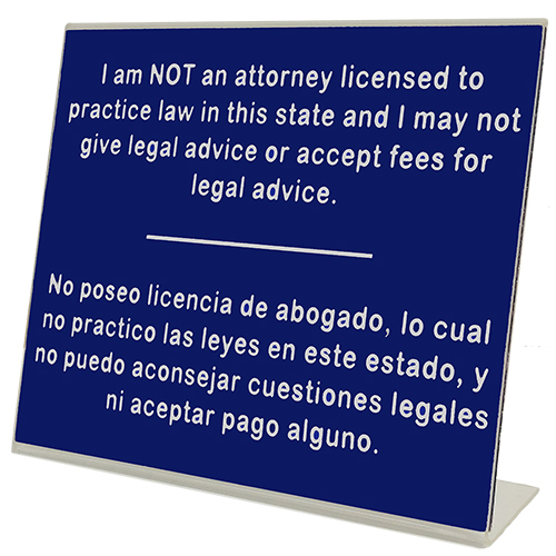 I Am Not a Lawyer South Dakota Notary Desk Sign