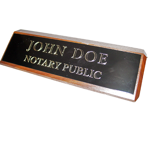 South Dakota Notary Walnut Desk Sign